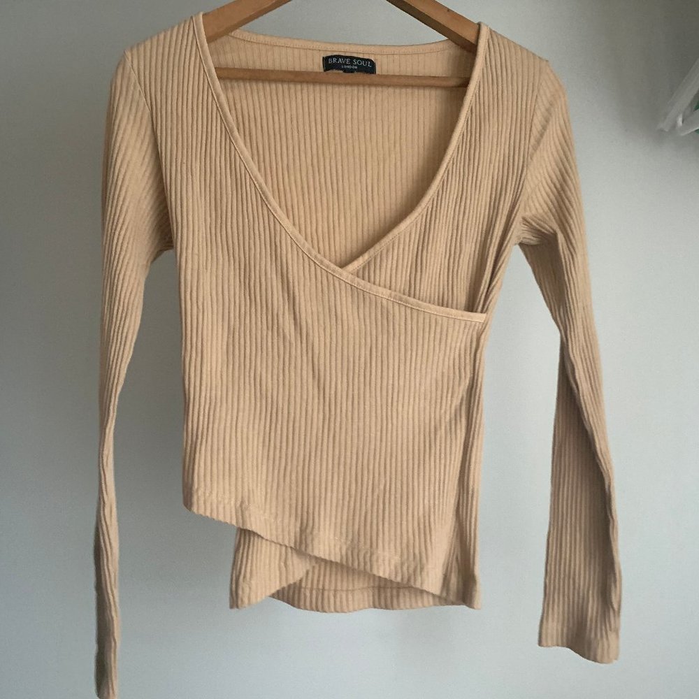 Nude Wrap Top
